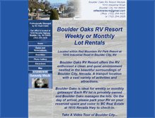 Tablet Screenshot of boulderoaksrvresort.com